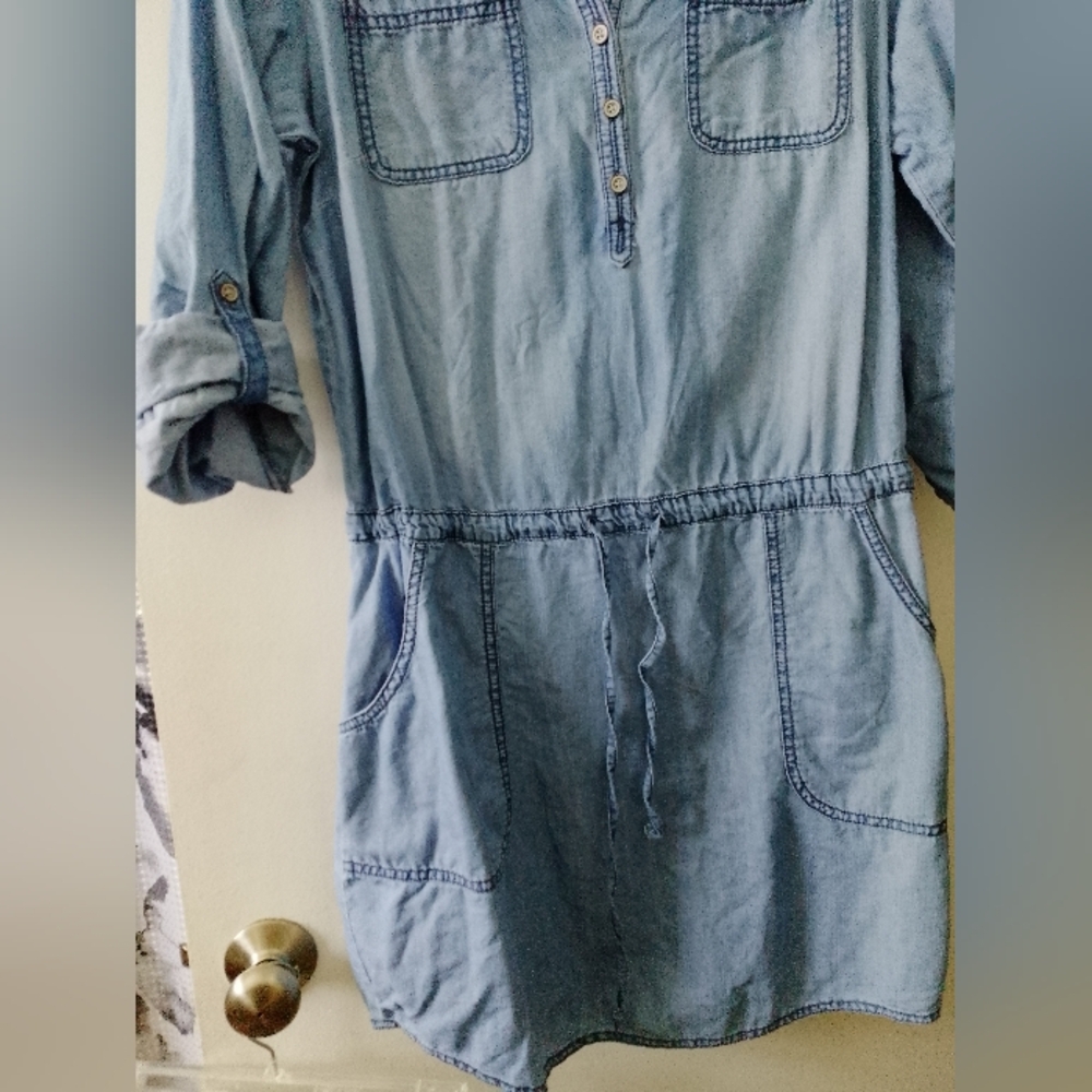 Sonoma Light Blue Chambray Shirt Dress - Picture 2 of 5